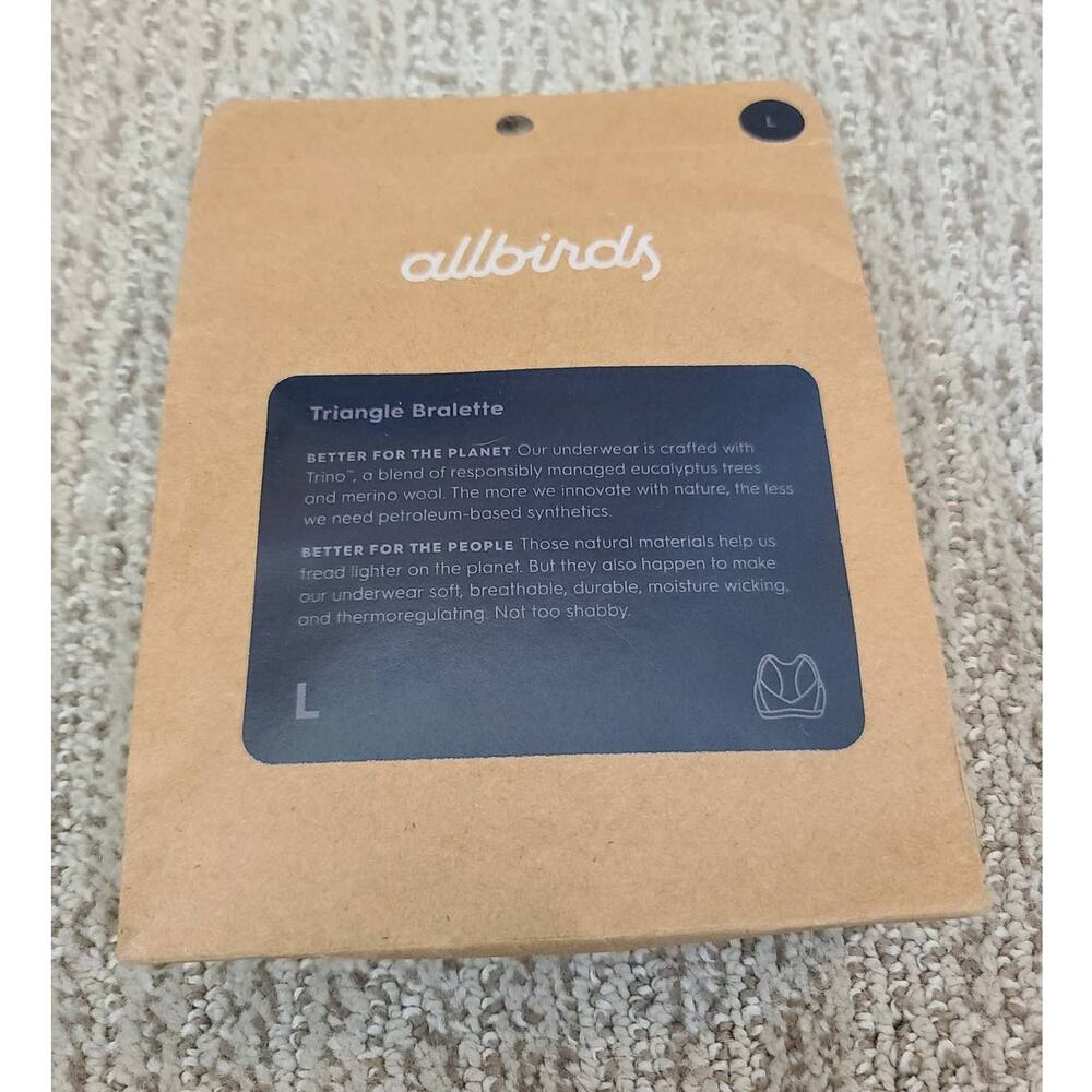 NWT allbirds Trino Triangle Bralette - LARGE - navy blue - LARGE - Picture 2 of 5